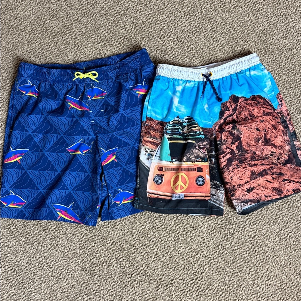 Wonder Nation swim trunks. (Bundle of 2) Size 10 / 12 husky.